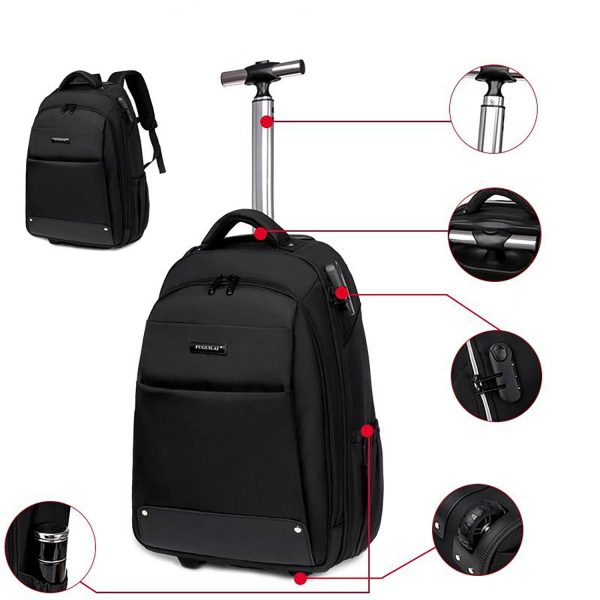 Large Capacity Oxford Travel Trolley Backpack