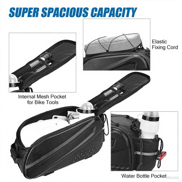 PU Leather Waterproof Bicycle Rear Seat Storage Bag