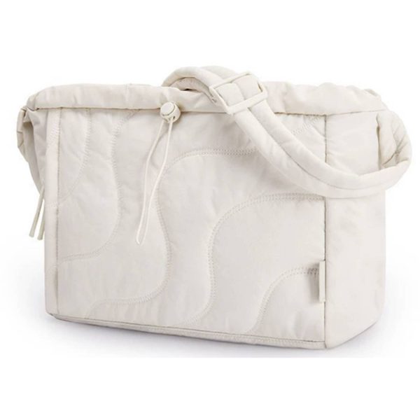 Adjustable Strap Puffer Quilted Nylon Tote Bag