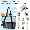 Nylon Zippered Sandproof Foldable Beach Tote Bag