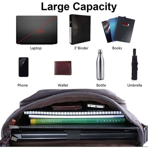 15 Inch Waterproof Crossbody Flap Laptop Bag