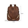Lightweight Multi-Pocket PU Leather Women Backpack