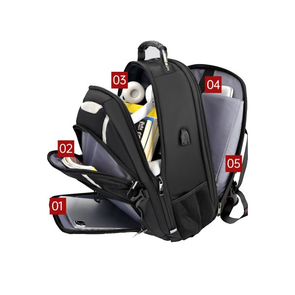 Large Capacity Oxford Backpack w/ USB Charging Port