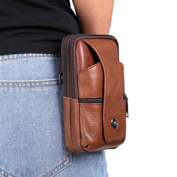 Genuine Leather Waist Bag Crossbody Waterproof Pack