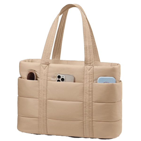 15.6 Inch Lightweight Nylon Puffer Laptop Tote Bag