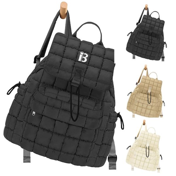 Lightweight Quilted Puffer Drawstring Oxford Backpack