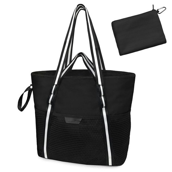Nylon Zippered Sandproof Foldable Beach Tote Bag