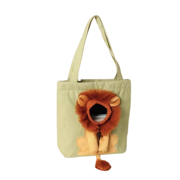 f9ab70aa-b324-4124-a717-0cf94afc41ed_3.png Adjustable Lion Design Canvas Pet Cat Carrier Bag