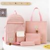 4 Pcs Large Capacity Nylon School Backpack Set