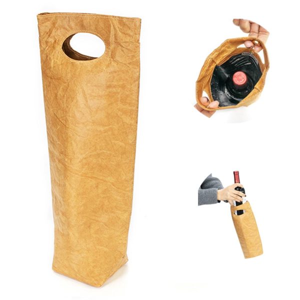 Washable Paper Handheld Red Wine Bag Insulated Tote