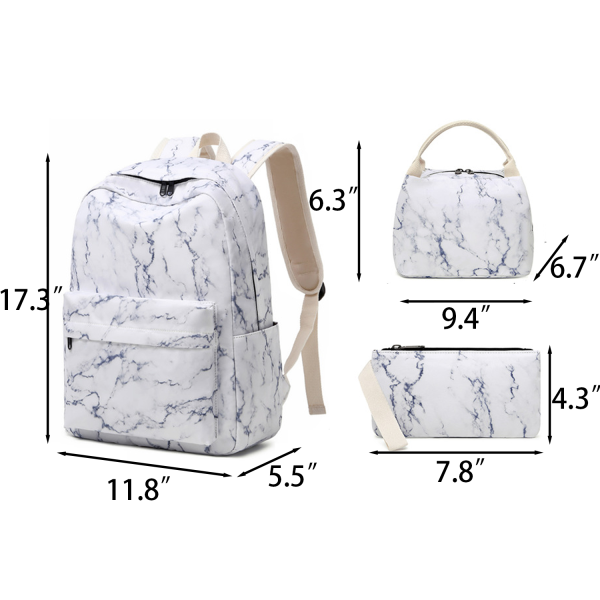 3 pcs Nylon Waterproof Backpack Set