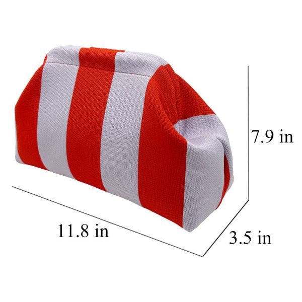 Women Polyester Cloud Striped Print Clutch Purse