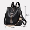Adjustable Strap PU Leather Women Retro Backpack