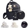 3 Pcs PU Leather Girls Bowknot Backpack Set