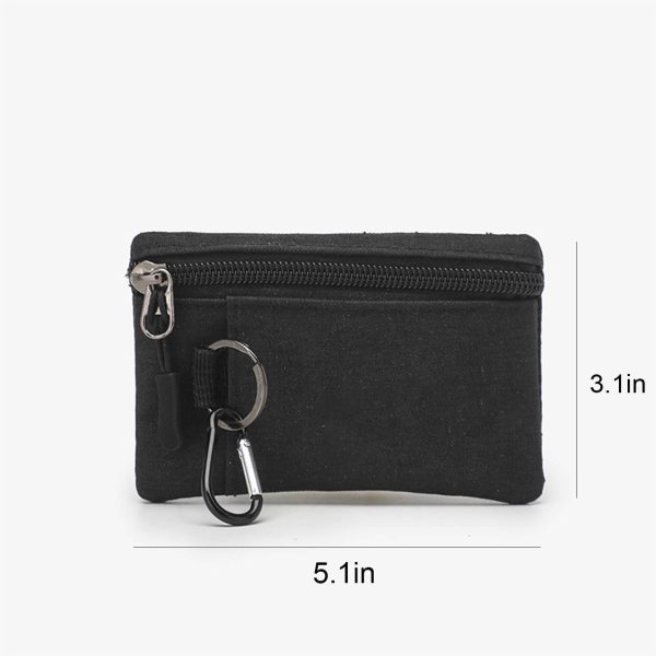 Compact Oxford Zipper Purse Pouch w/ Key Ring