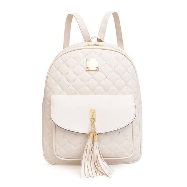 PU Leather Double Zipper Tassel Backpack