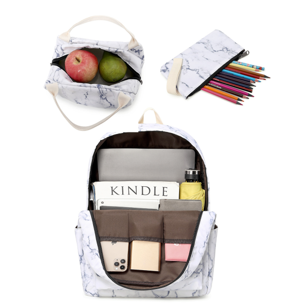 3 pcs Nylon Waterproof Backpack Set