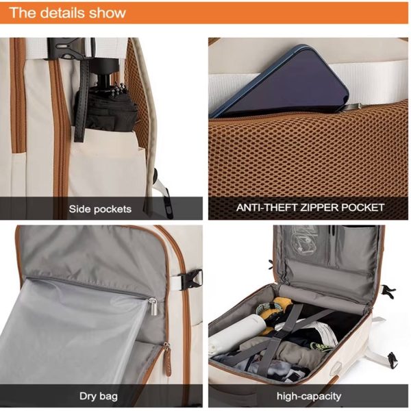 Expandable Large Oxford Travel Backpack w/ USB Port