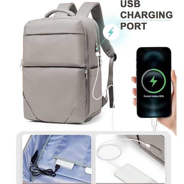Large Nylon Travel Backpack w/ USB Port