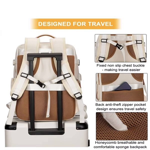 Expandable Large Oxford Travel Backpack w/ USB Port