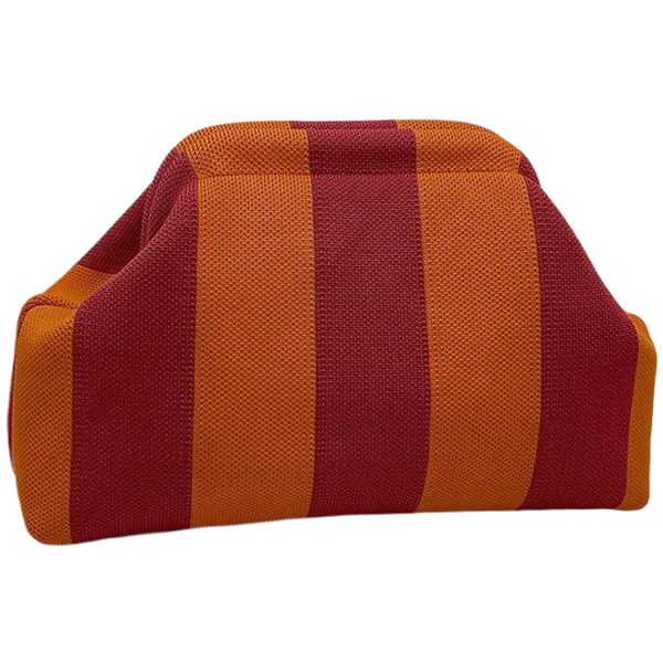 Women Polyester Cloud Striped Print Clutch Purse