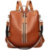 Adjustable Strap PU Leather Women Retro Backpack