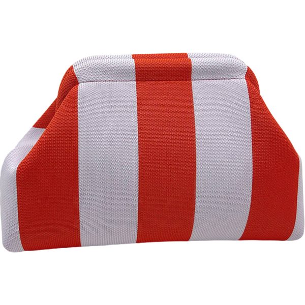 Women Polyester Cloud Striped Print Clutch Purse