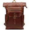 Retro Genuine Leather Large Capacity Travel Backpack