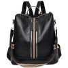 Adjustable Strap PU Leather Women Retro Backpack