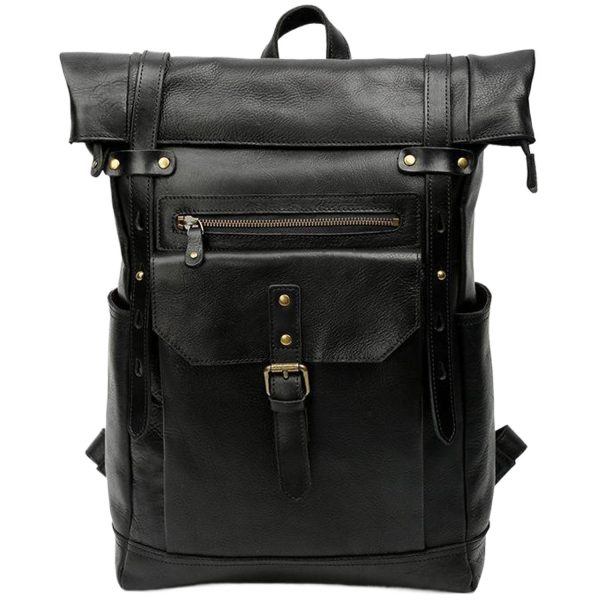 Retro Genuine Leather Large Capacity Travel Backpack