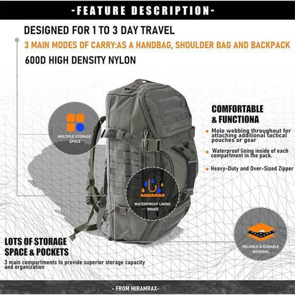 45L Waterproof Oxford Tactical Backpack