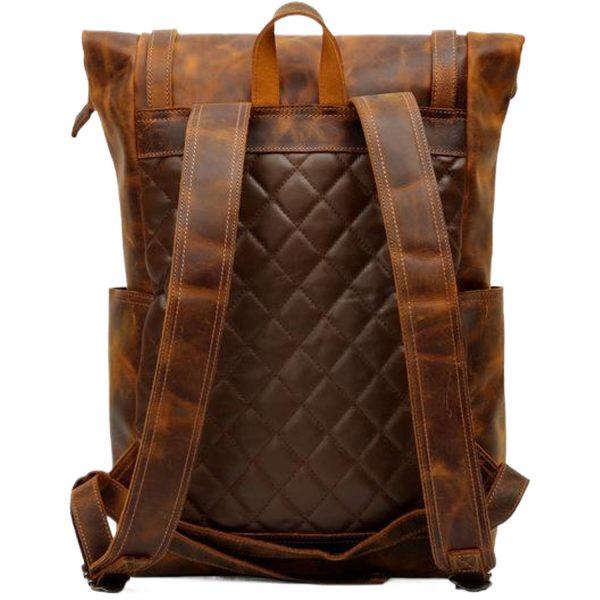 Retro Genuine Leather Large Capacity Travel Backpack