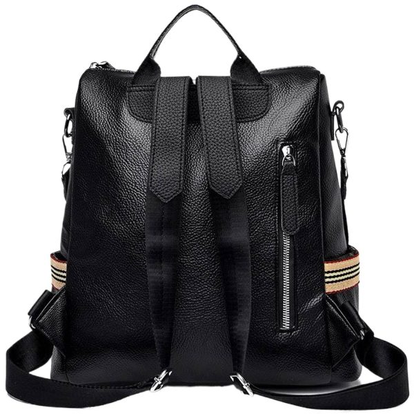 Adjustable Strap PU Leather Women Retro Backpack