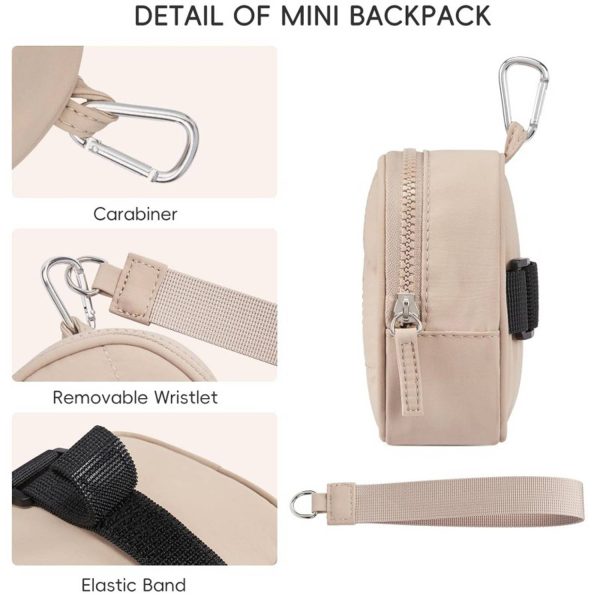 Polyester Mini Backpack Style Keychain Wallet w/ Wristlet