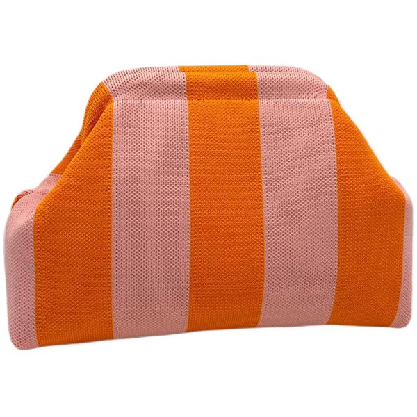 Women Polyester Cloud Striped Print Clutch Purse