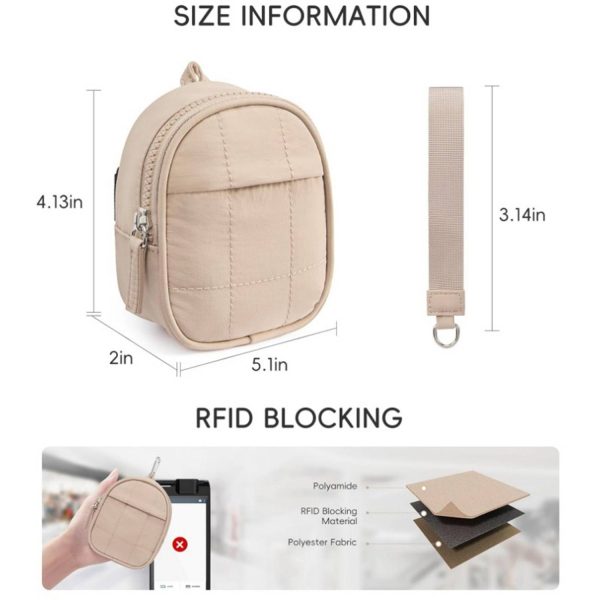 Polyester Mini Backpack Style Keychain Wallet w/ Wristlet