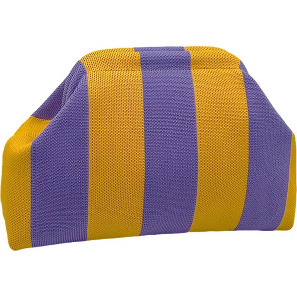 Women Polyester Cloud Striped Print Clutch Purse