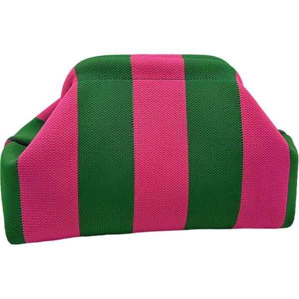 Women Polyester Cloud Striped Print Clutch Purse