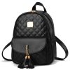PU Leather Double Zipper Tassel Backpack