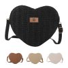 PU Straw Heart-shaped Bag