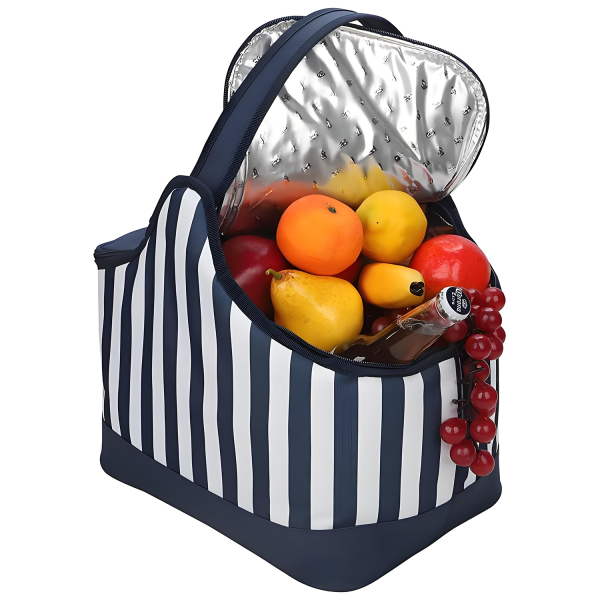 Personalized Zebra-Striped Oxford Picnic Handbag