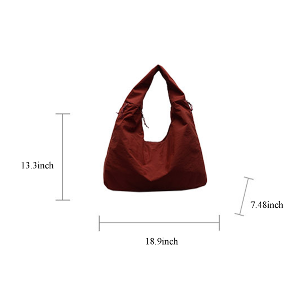 Large Nylon Slouchy Hobo Tote Bag