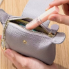 Soft Genuine Leather Mini Women Coin Purse w/ Keychain