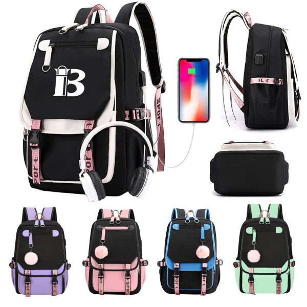 Large Capacity Oxford Backpack w/ USB Charging Port