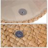 Magnetic Snap Straw Clutch Purse
