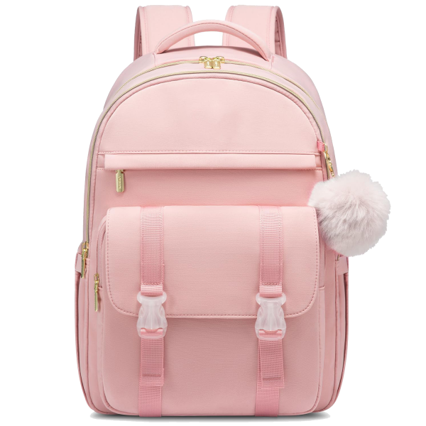 Women Nylon Waterproof Business Backpack w/ Pendant