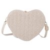 PU Straw Heart-shaped Bag