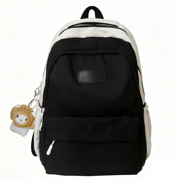 Women Waterproof Nylon Backpack w/ Pendant