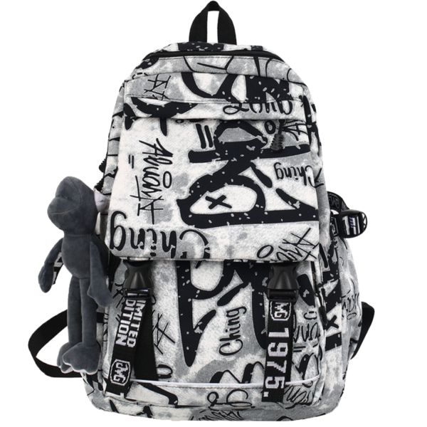 Waterproof Nylon Travel Spacious Backpack w/ Plush Pendant