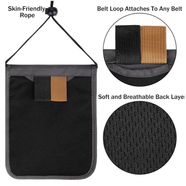 Travel RFID Blocking Canvas Neck Wallet Passport Holder